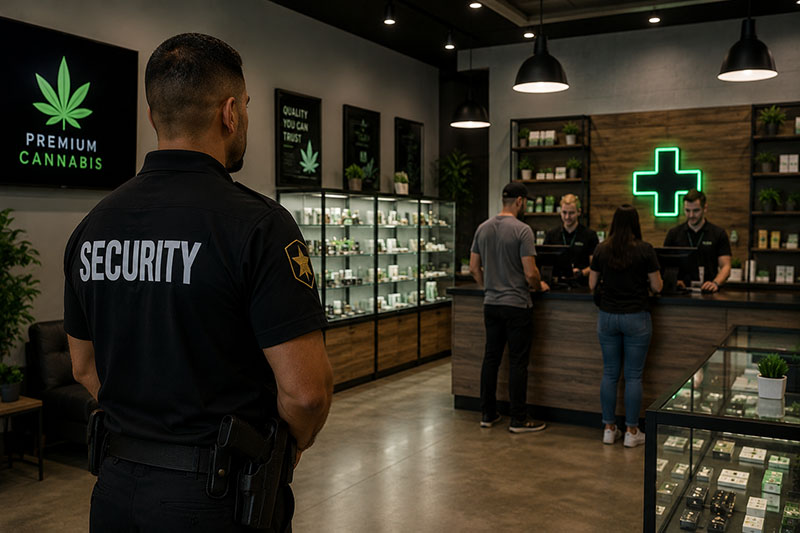Security guard inside a SW Florida dispensary